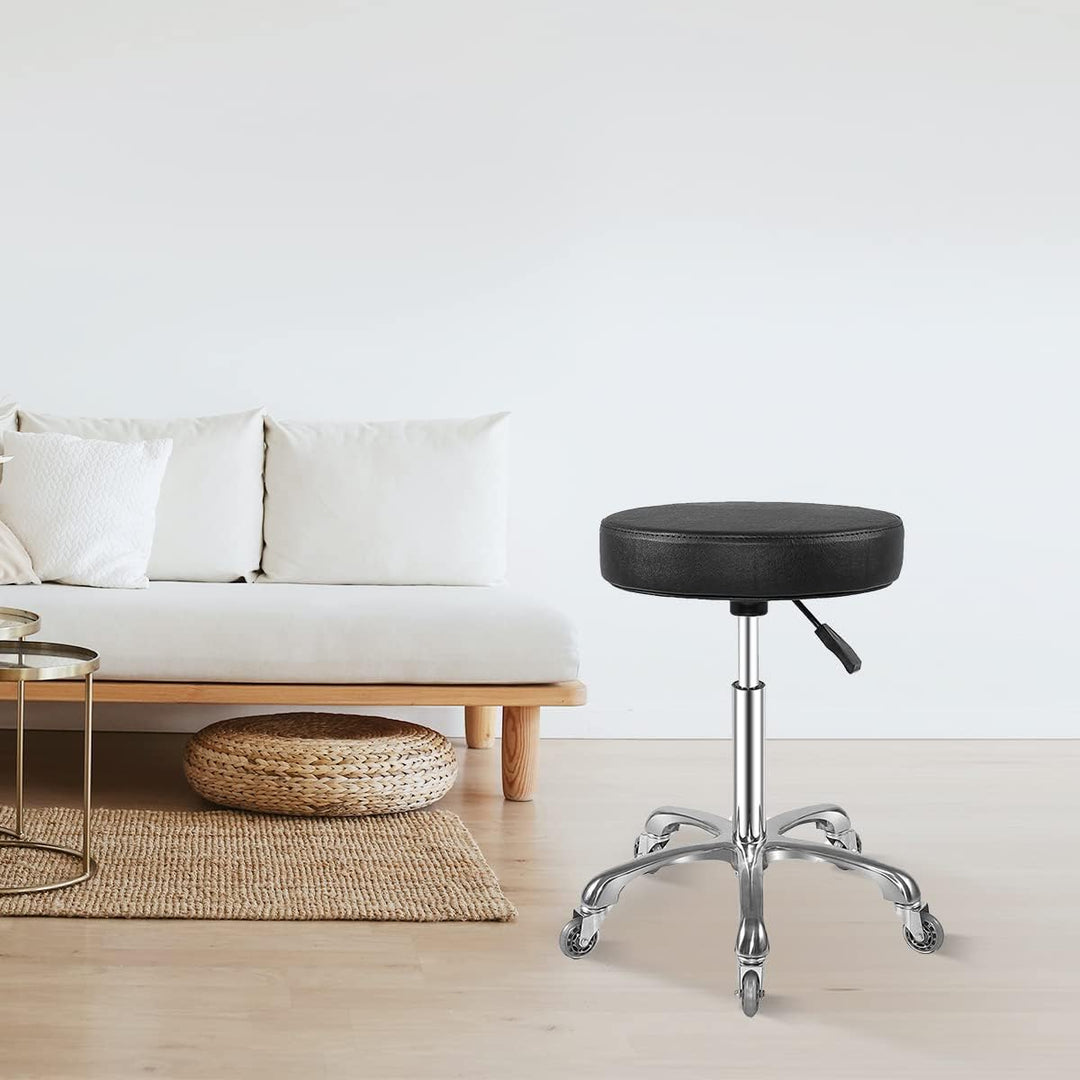 Ainilaily Hocker mit Rollen, Rollhocker höhenverstellbar 10cm Polsterung -Werkstatthocker Sitzhöhe B