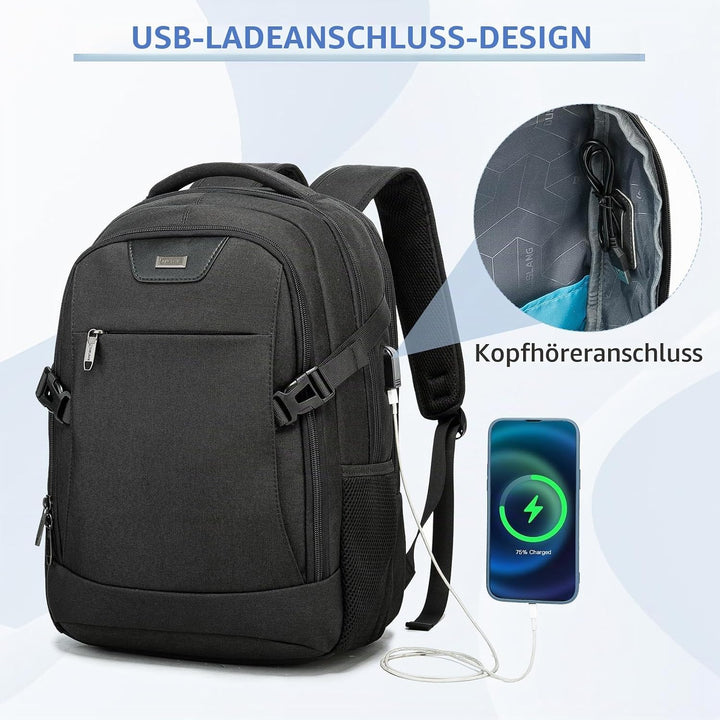 VINBAGGE Wasserdicht Anti Diebstahl Rucksack 15,6 Zoll Laptop Rucksack Herren Schulrucksack Grosser