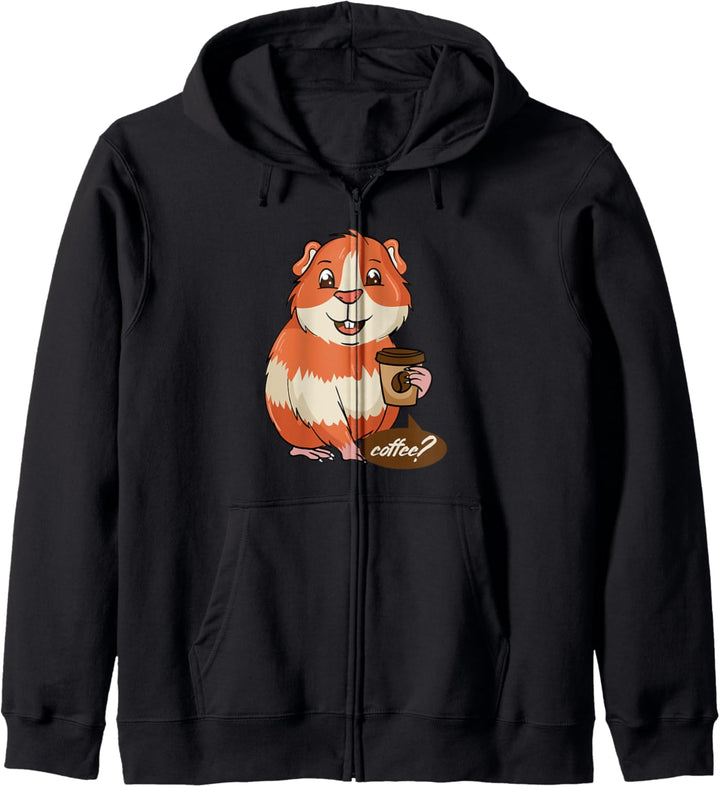 Meerschweinchen und Kaffee Müdes Montagsbüro Kapuzenjacke