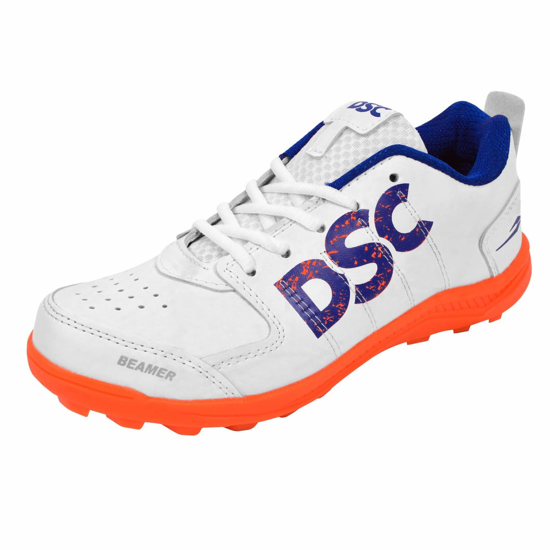 DSC Beamer Cricket Shoes | for Boys and Men | Light Weight | Durable Fluro Orange White 36 EU, Fluro