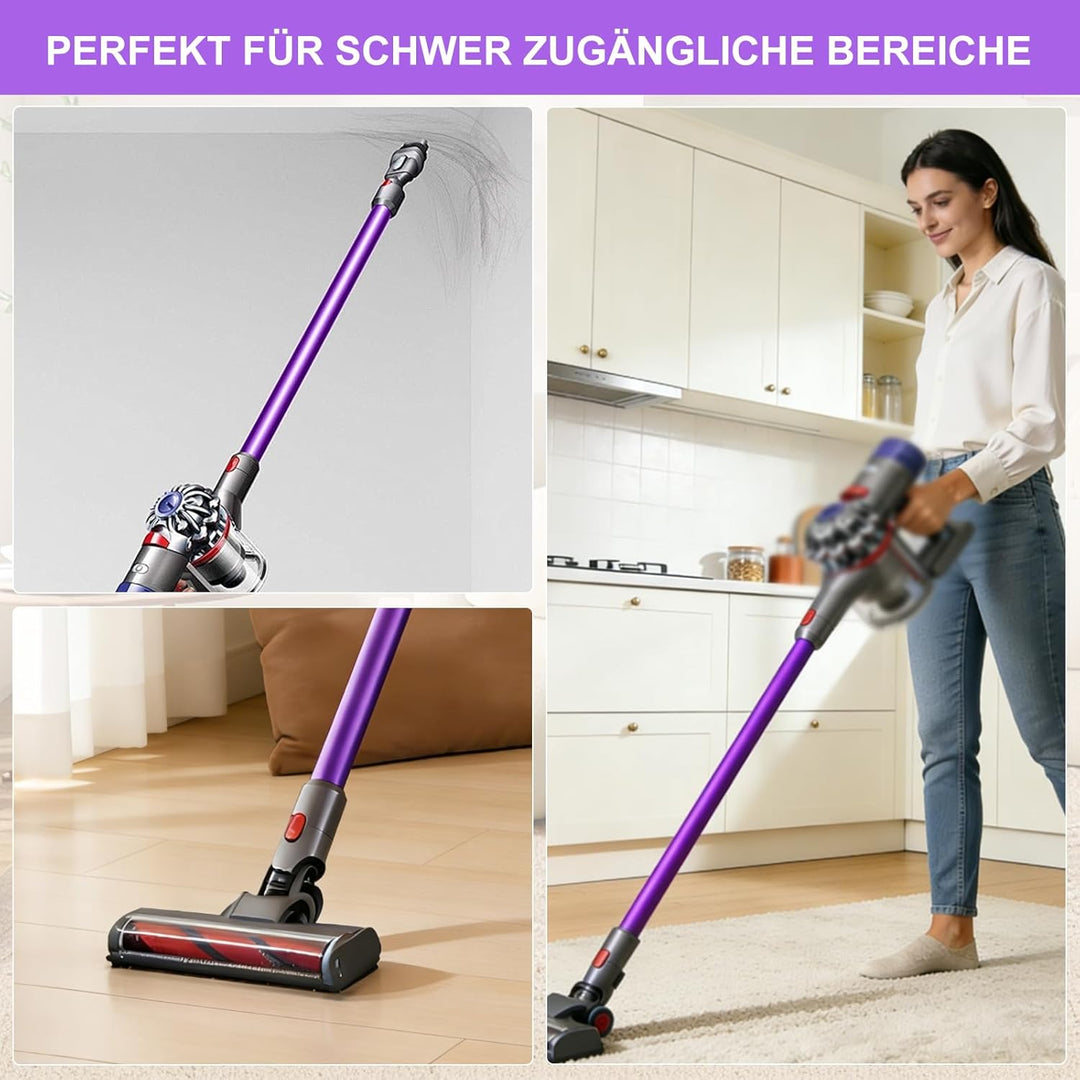 72cm Verlängerungsrohr +Weisser Gänsekopfpinsel,Kompatibel mit Dyson V7 V8 V10 V11 V15, Schnellwechs