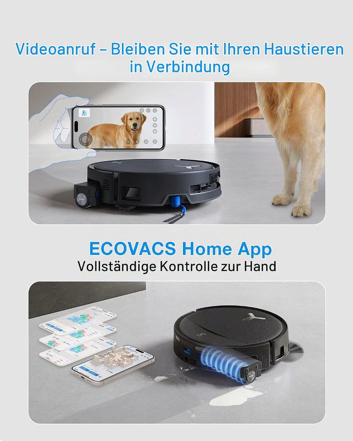 ECOVACS DEEBOT T80S Omni Saugroboter und Mopp, 24800Pa Saugkraft, Sofortiger Selbstreinigung OZMO Ro