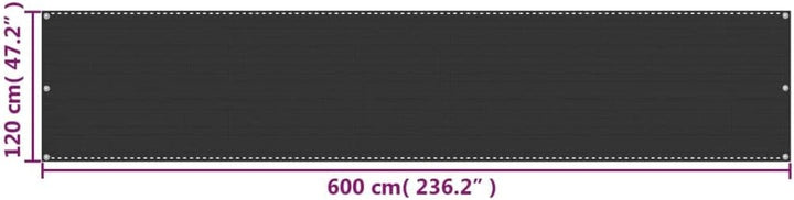 WIFESE Balkon Sichtschutz Terrasse 120x600 cm mit Ösen Balkonbespannung Schimmel und UV Beständig Ba