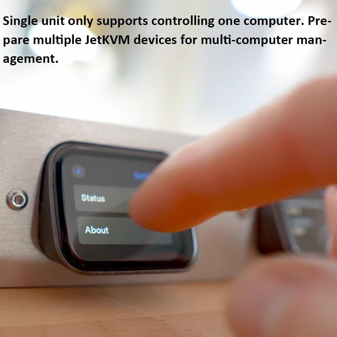 SZ JetKVM KVM Over IP Computer Remotely Control, IPKVM Open-Source Touchscreen LCD für IP/MAC/HDMI/U