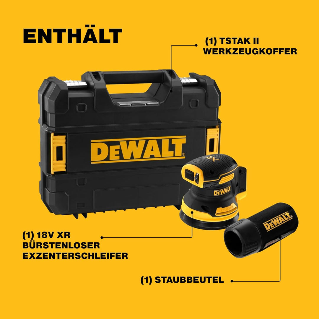 DEWALT Akku - Exzenterschleifer, 18 V (Basisv.), Schwarz / Gelb - DCW210NT-XJ - Lijadora Rotorbital