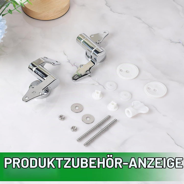 DBREAKS 2 Stück WC Sitz Scharnier Zinklegierung mit Absenkautomatik - Verstellbare Soft-Close Scharn