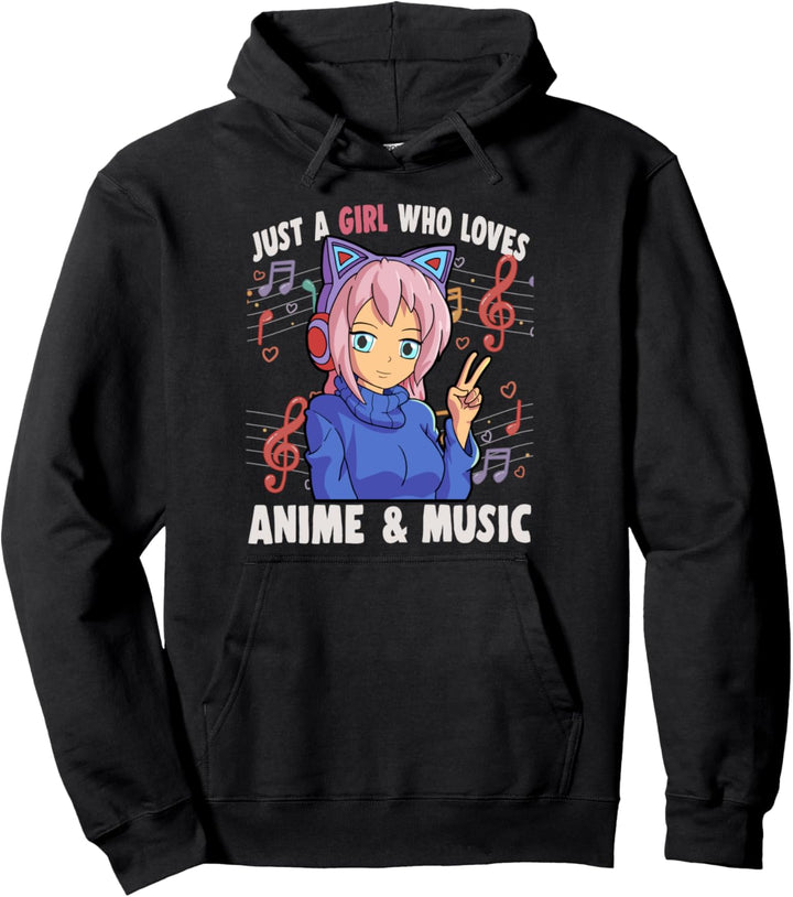 Nur ein Mädchen, das Anime und Musik Frauen Anime liebt Pullover Hoodie