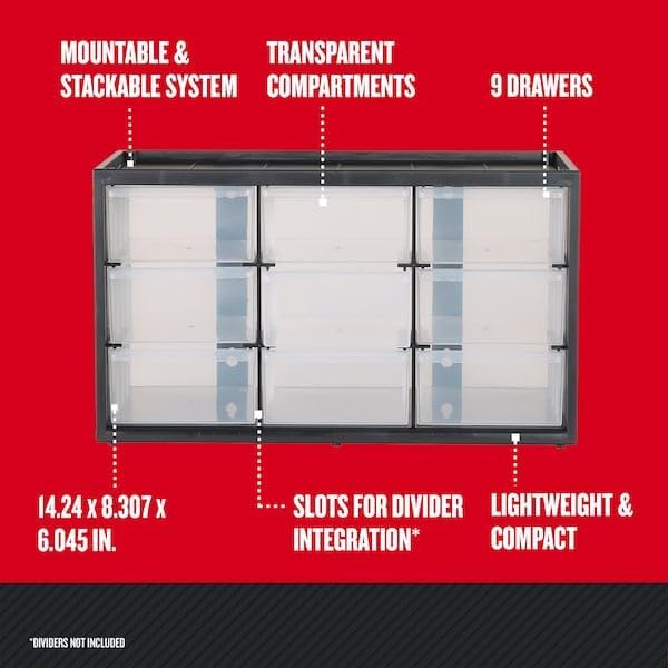 CRAFTSMAN CMST40709 Aufbewahrungssystem mit 9 Schubladen, modular, für Heimbüro 1 Count (Pack of 1)