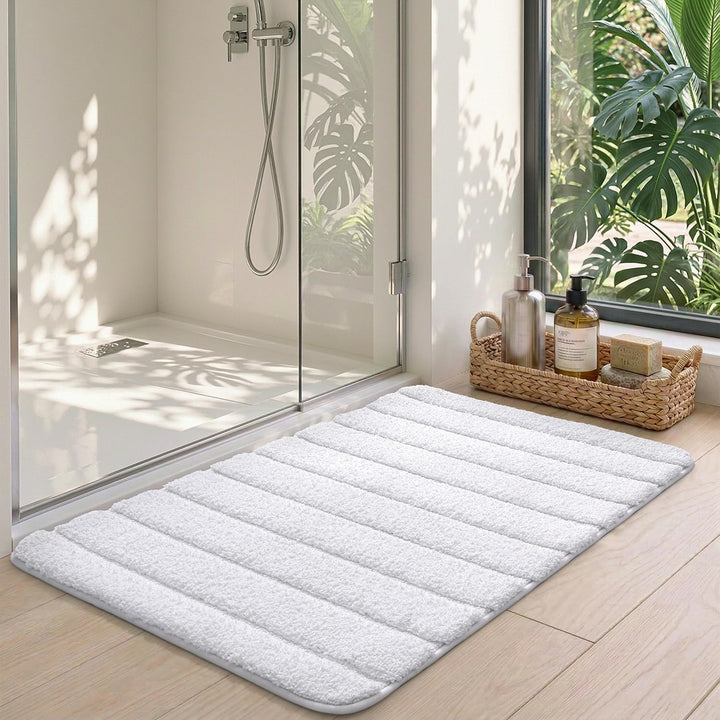 DEXI Badematte rutschfest 60 x 110 cm, Weich Badezimmerteppich Saugfähige Badteppich Waschbar Badvor