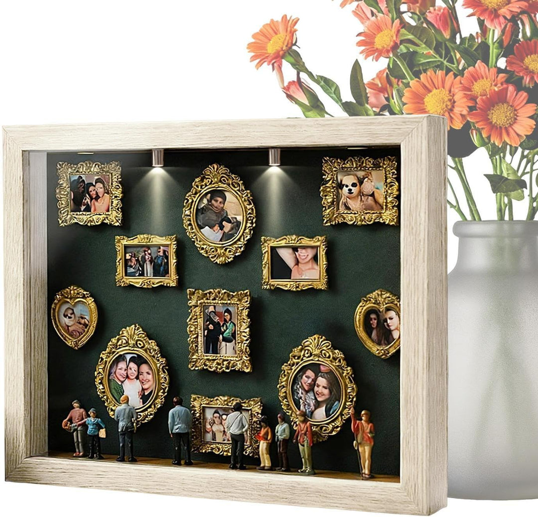 DIY Mini Museum Silhouette Box, Mini Figuren Menschen Museum Bilderrahmen Set, Kreatives Erinnerungs