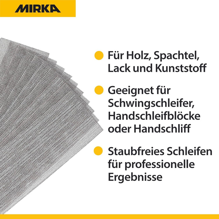 Mirka Abranet® Netz-Schleifstreifen (80 x 230 mm), Profi-Schleifgitter mit P120 Körnung und Klett, f