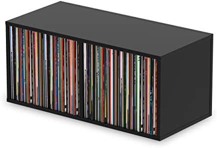 Glorious Record Box black 230 - bis zu 230 Platten im 12''-Format, mit Trennwand (115 Platten pro Fa