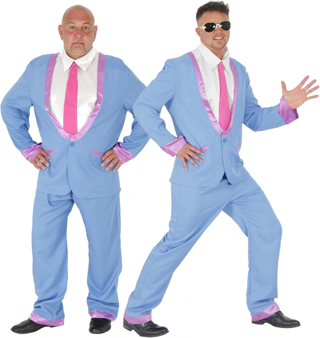 Foxxeo Blauer 50er Jahre Anzug für Herren Kostüm für Rock in Roll Motto-Partys Disco Teds Ted Cosh B