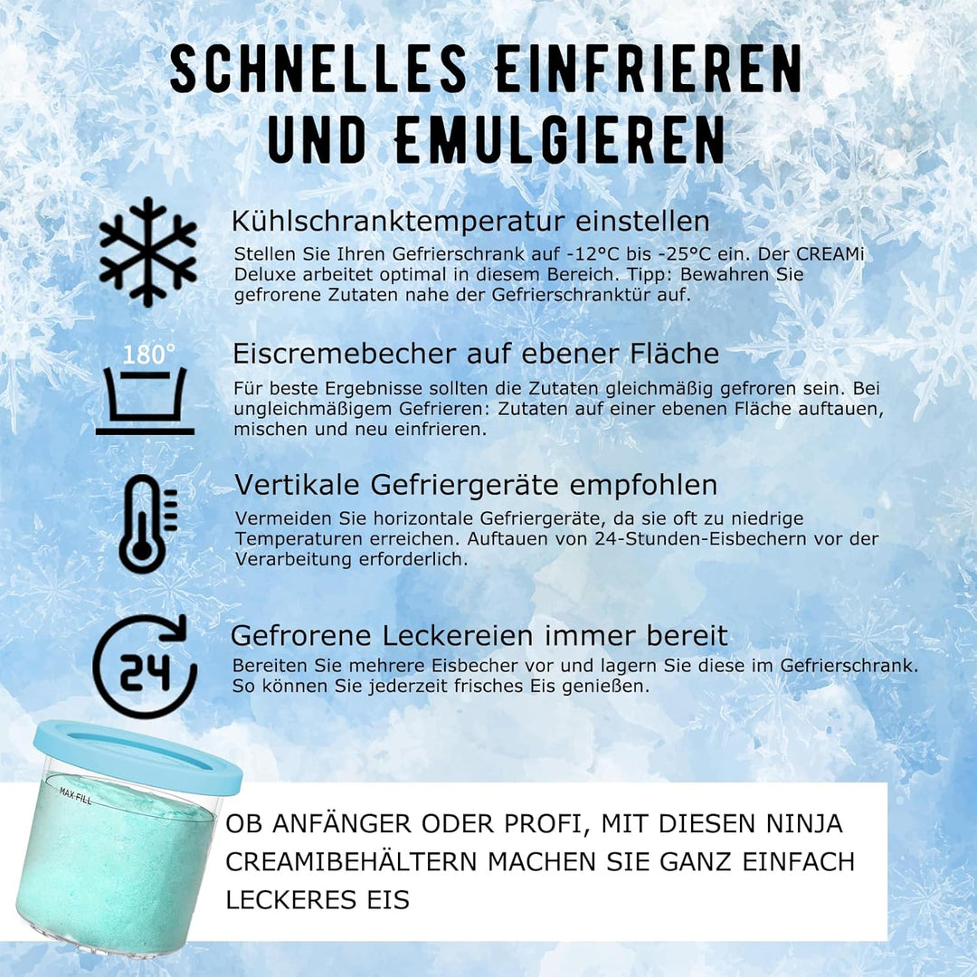 4Pcs Behälter Für Ninja CREAMI NC300EU NC301EU - Spülmaschinenfest, BPA-frei, Auslaufsicher Für Ninj