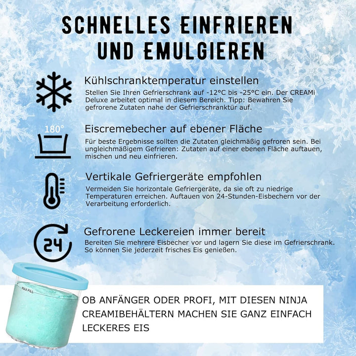 4Pcs Behälter Für Ninja CREAMI NC300EU NC301EU - Spülmaschinenfest, BPA-frei, Auslaufsicher Für Ninj