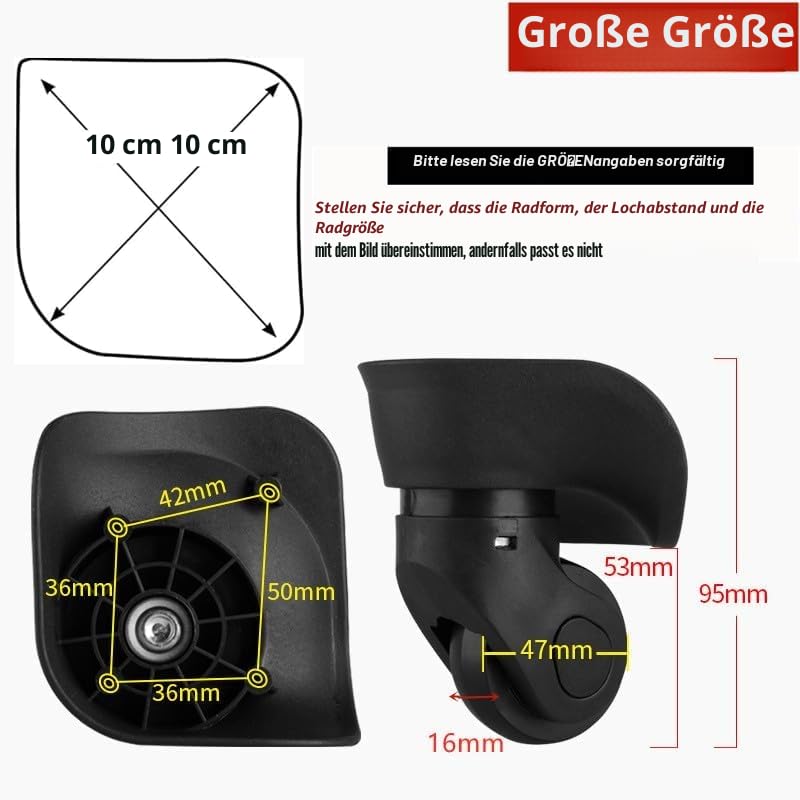 Ersatz Gepäck Räder,1 Paar Universal Kofferräder,Kofferräder Rollen Koffer Gepäckräder Gepäck Schwen
