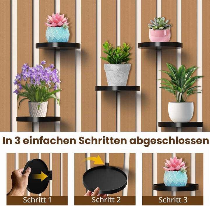 Shinybox Akustikpaneele Pflanzenhalter, 3 Stück Zubehör für Akustikpaneele ohne Bohren, Wandhalterun