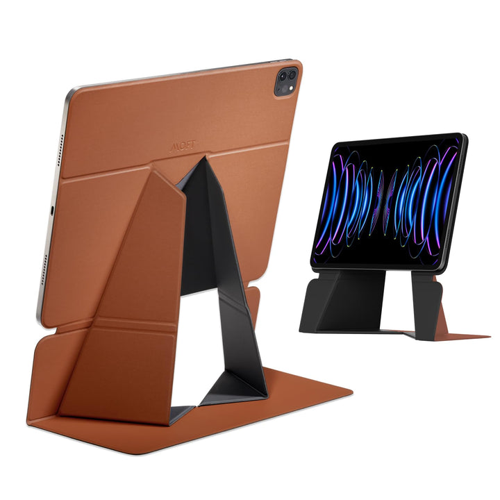 MOFT Tablet Ständer für Schreibtisch, Leder Folio Verstellbarer iPad Ständer Magnetische Hülle mit M