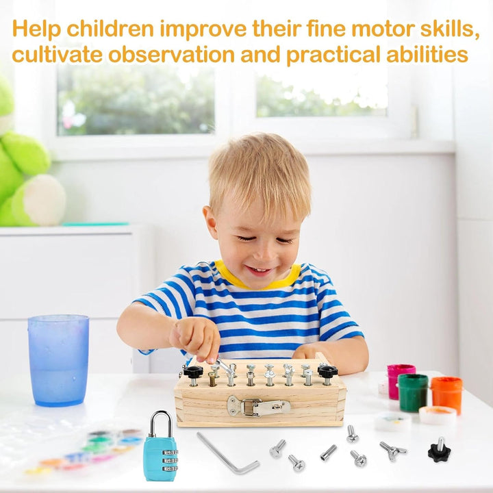 Montessori Spielzeug ab 3 4 5 Jahre, Holzspielzeug Motorikspielzeug mit Schraubendreher, Busy Board