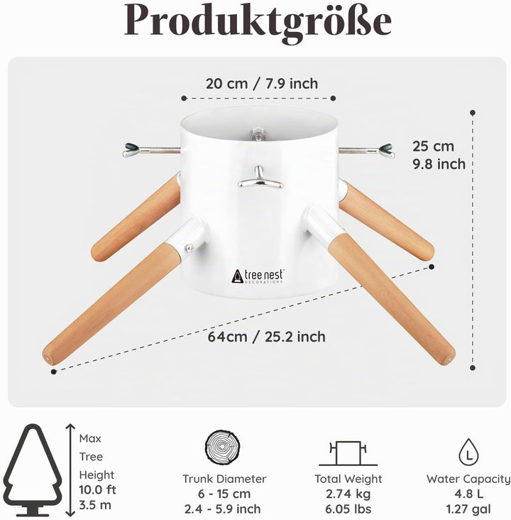 Tree Nest Weihnachtsbaumständer aus Metall für echte Bäume, passt bis zu 3m, kein Weihnachtsbaumkrag