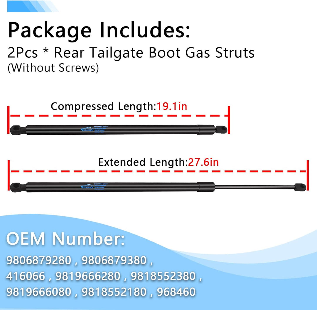 2x Gasdruckfeder für Citroen C4 Grand Picasso 2 Grand C4 Spacetourer 2013 Onwards Heckklappendämpfer
