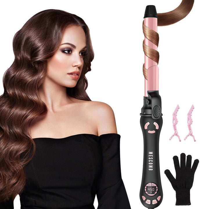 MESCOMB Lockenstab Automatisch - 25mm lockenstab kleine locken für alle Haartypen, schnelles und müh