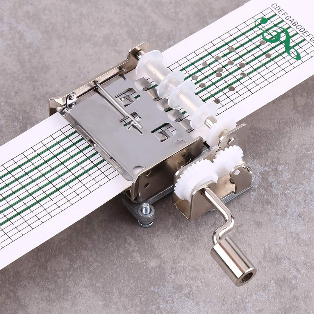 FTVOGUE 15 Hinweis DIY Tune Handkurbel Mechanische Spieluhr Bewegung Locher 20 Papierbänder Erstelle