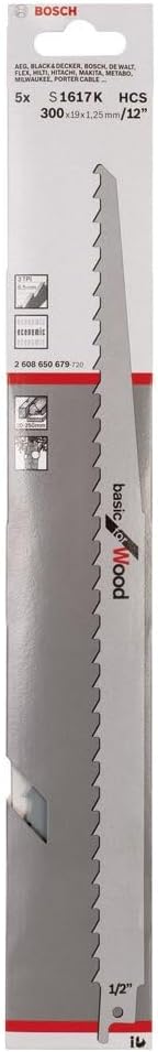 Bosch Professional Zubehör 2608650679 Säbelsägeblatt S 1617 K, Farbe, 300 x 19 mm, 300 x 19 mm