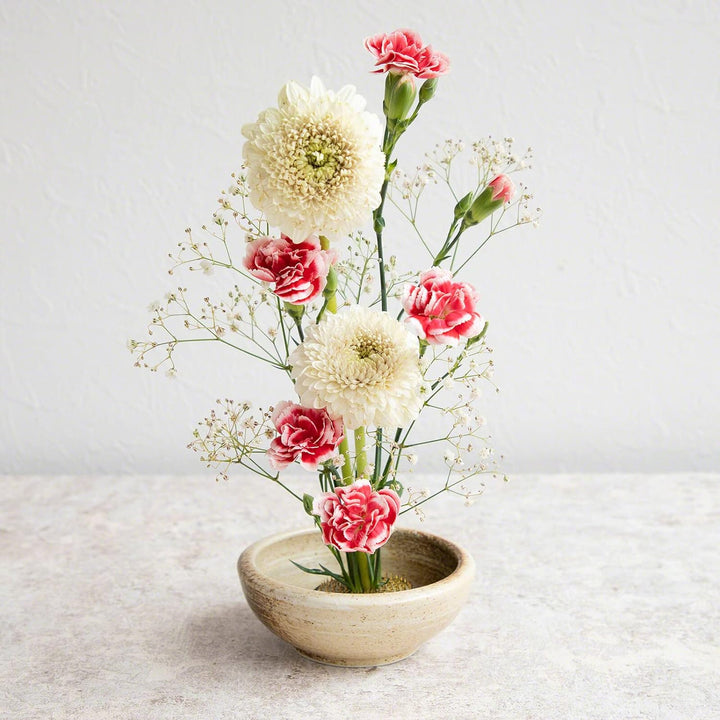 Wazakura Minoyaki Serie Kleine Runde Glasierte Ikebana Blumenvase, Made in Japan, Handbemalte Kerami