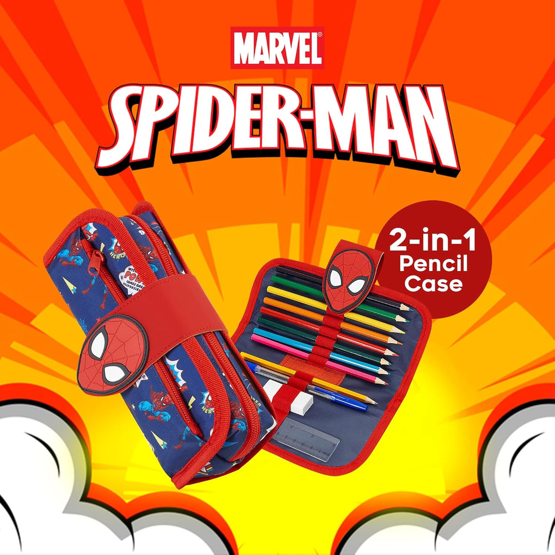 Marvel Spiderman Federtasche Junge Gefüllt, Mehrere Fächer, Federmäppchen Aesthetic, Mäppchen mit In