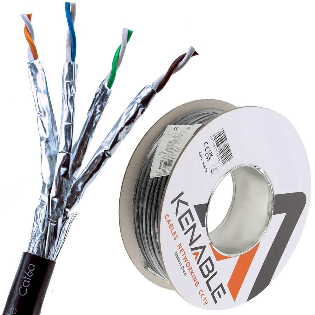 kenable Aussen Abgeschirmtes CAT6A Aussen Verwendung Kupfer Ethernet Kabel S/FTP Kabelrolle 50 m 50m