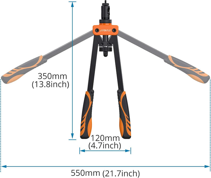 AUTOUTLET Nietmutternzange Set, 14" Profi Nietzangen Nietmutterzange mit 6 Austauschbare Dorne M3 M4