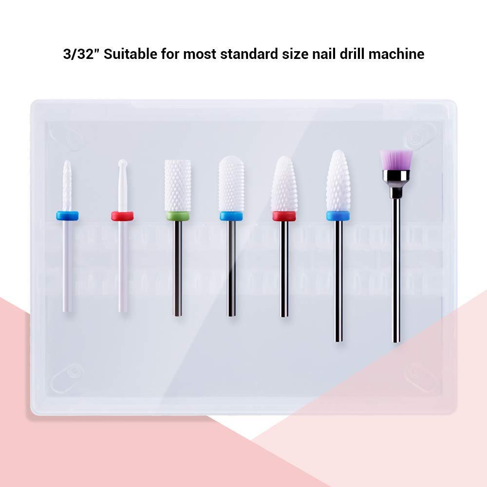 MelodySusie 7x Premium Keramik Bits Set Professioneller Schleifkörper Schleifkopf Nagelfräser Aufsät