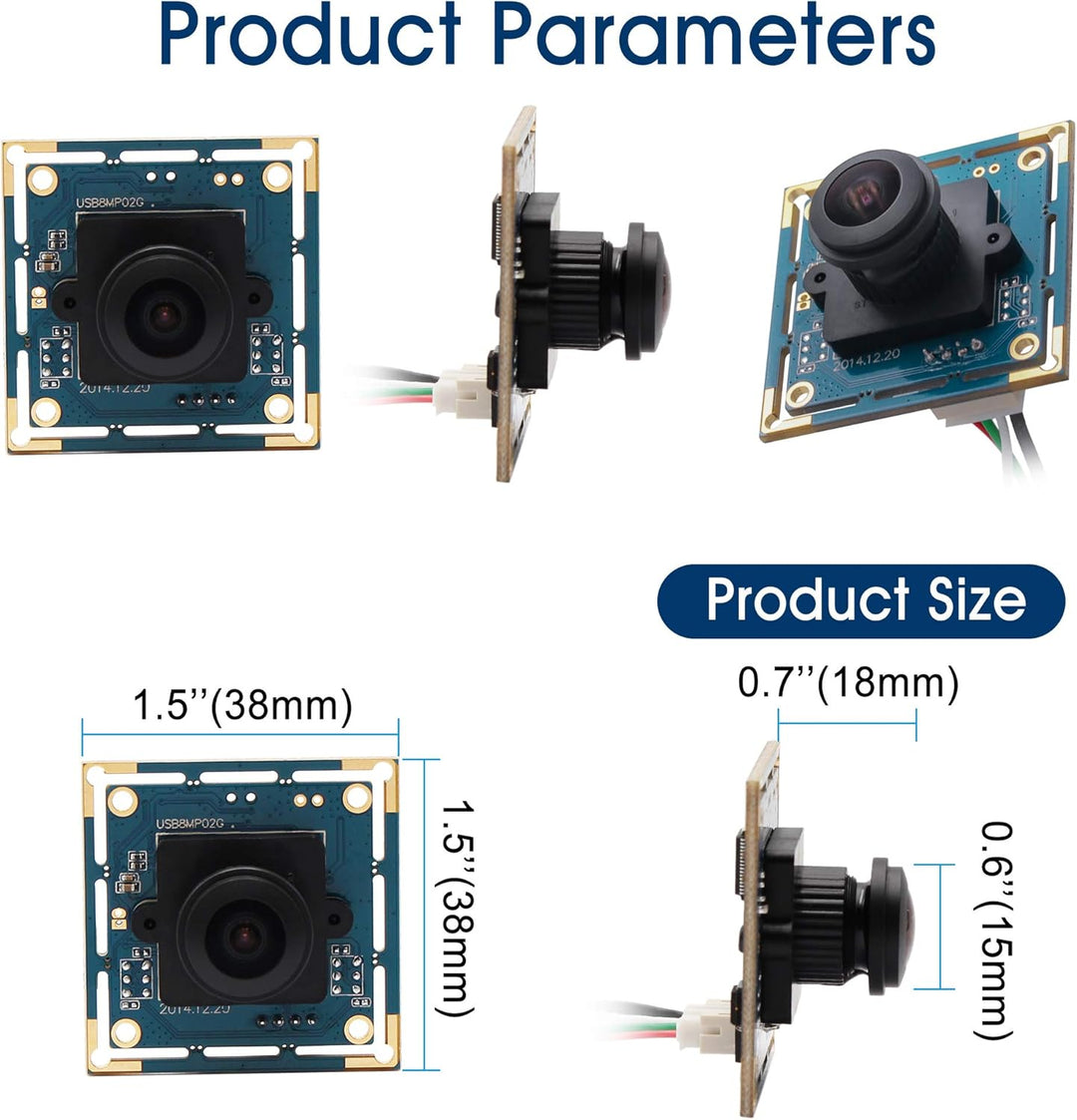ELP 8 MP USB Kameramodul IMX179 Sensor Super HD 3264X2448 Eingebettete Kamera für Industrie, USB mit