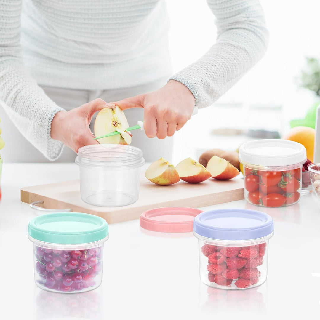 16-Pack Kleine Dosen mit Deckel Plastik, 300ML Wiederverwendbare Snackdose, Auslaufsichere Schraubve