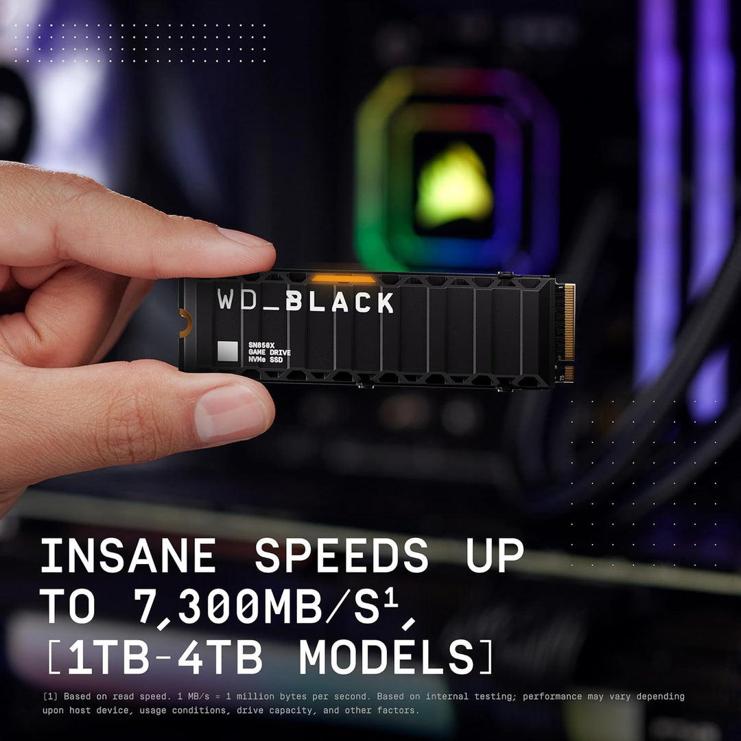 WD_BLACK SN850X NVMe SSD mit Heatsink 1 TB interne SSD (Gaming Speicher, PCIe Gen4-Technologie, Lese