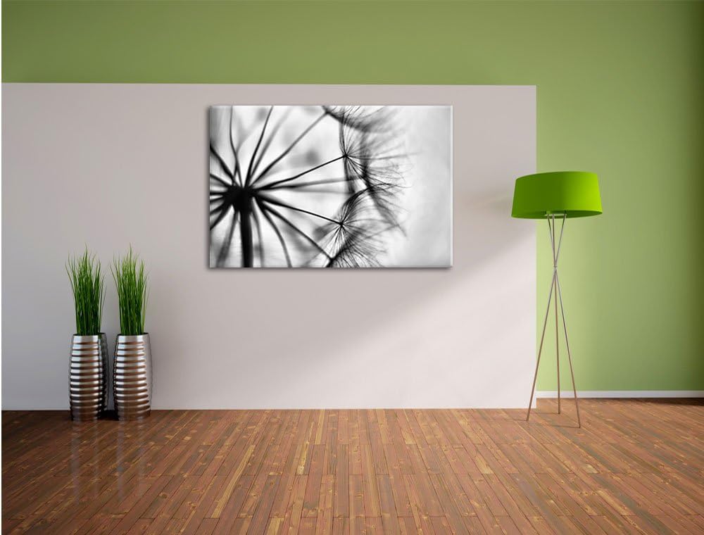 Pixxprint Weisse Pusteblumen/Format: 100x70cm / Leinwandbild fertig bespannt Wandbild Kunstdruck, 10