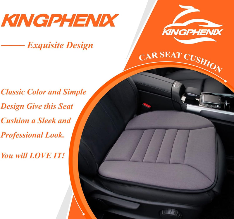 kingphenix Auto Sitzkissen mit 3,0 cm Komfort Memory Foam Sitzkissen für Auto und Bürostuhl - Grau,