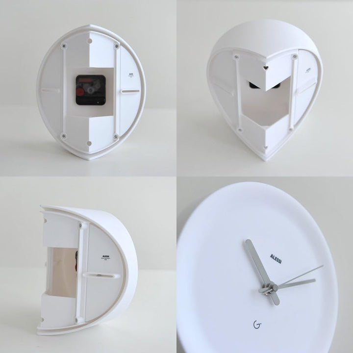 Alessi,GIA20 W,Eckenuhr, AA8thermoplastischem Harz,weiss, 21 x21 cm, Weiss