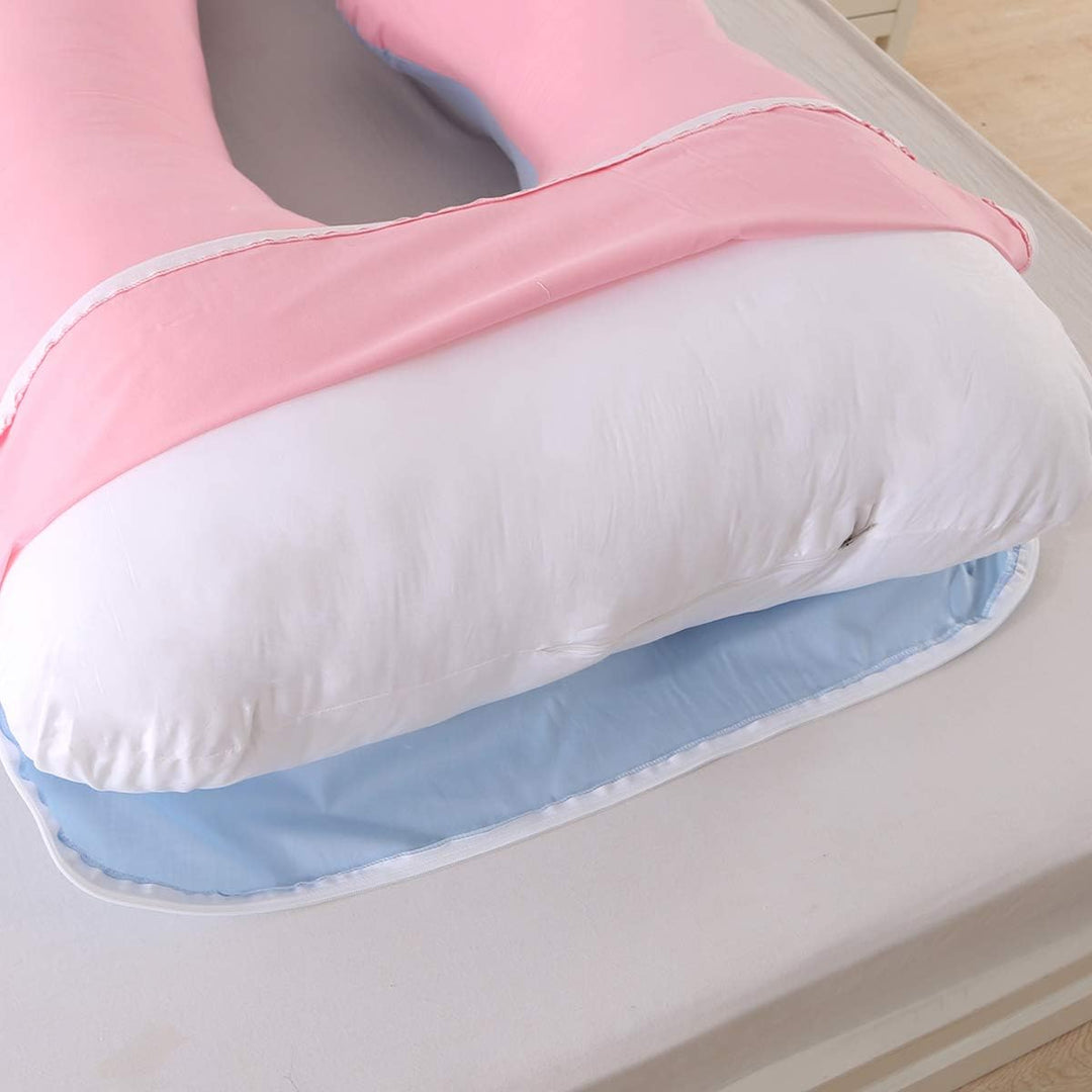SHANNA Schwangerschaftskissen Seitenschläferkissen Stillkissen U Förmiges XXL Stützkissen 70*145CM G