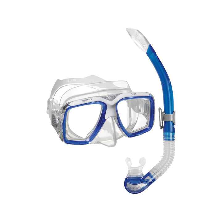 Mares Erwachsene Maske plus Schnorchel Set Ray Blue/White/Clear, Blue/White/Clear
