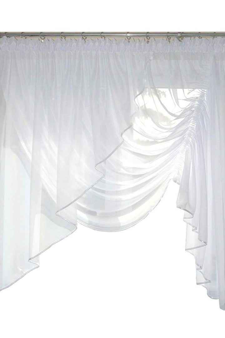 TOP Fertig-Gardine aus Voile NEU Top Design Set Schöne Küche-Gardine mit Kräuselband AG8 Modern (Sch