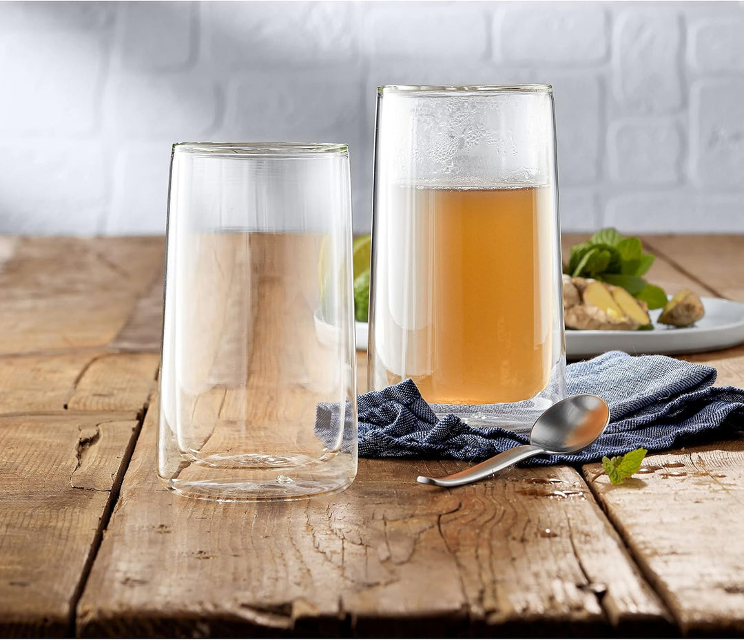 WMF SmarTea doppelwandige Latte Macchiato Gläser Set 2-teilig, doppelwandige Gläser 270ml, Schwebeef