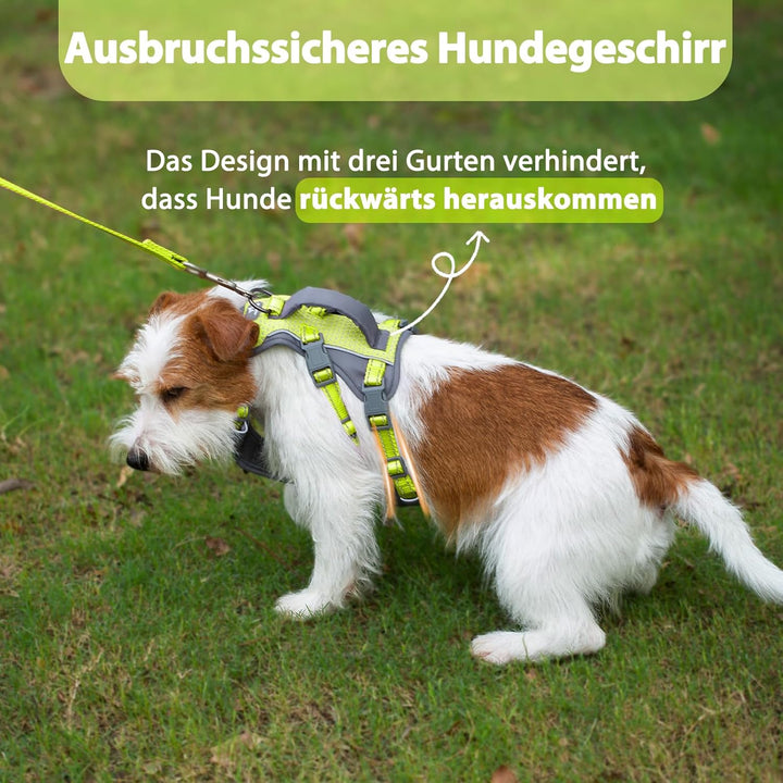 Huntboo Sicherheitsgeschirr Hund Ausbruchsicher, Panikgeschirr für Hunde, Reflektierendes Geschirr H