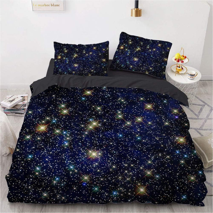 Luowei Bettwäsche 135x200cm 3D Galaxis Sternenhimmel Motiv Bettbezug Set Mikrofaser Kinder Jungen De