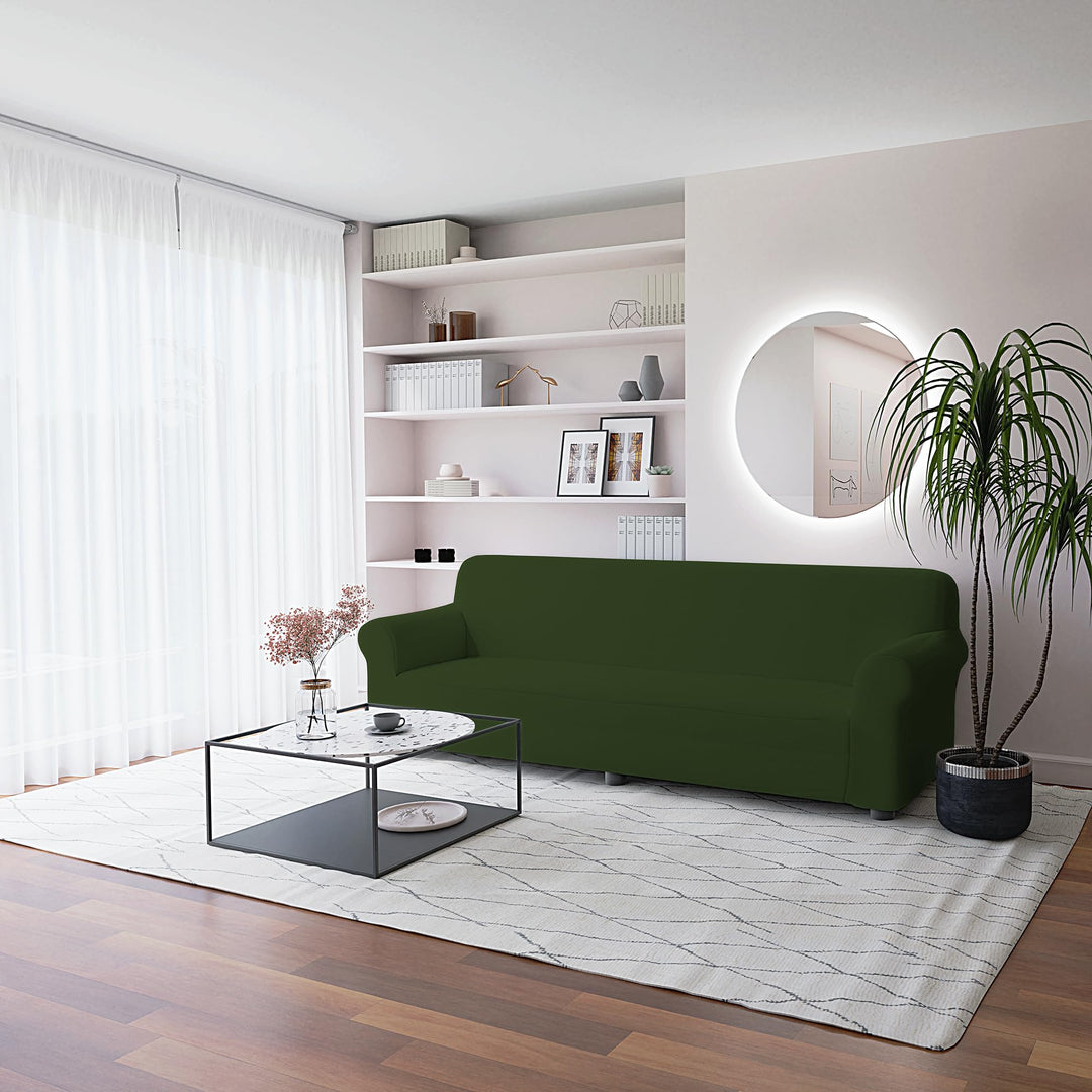 Italian Bed Linen Sofa-Schonbezug “Più Bello”, Dunkelgrün, 4 PLÄTZE 4 PLÄTZE Dunkelgrün, 4 PLÄTZE Du