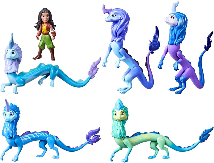Disney Princess Raya und der letzte Drache – Familienpackung Sisu, 5 Drachen und Raya-Puppe, für Kin