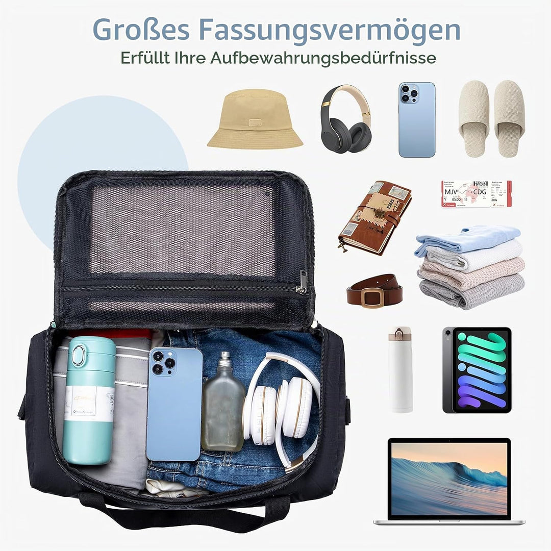 YOODI 40x30x20 Wizz Air Vueling Faltbare Reisetasche Handgepäck Flugzeug Wasserdicht Leicht 25L Hand