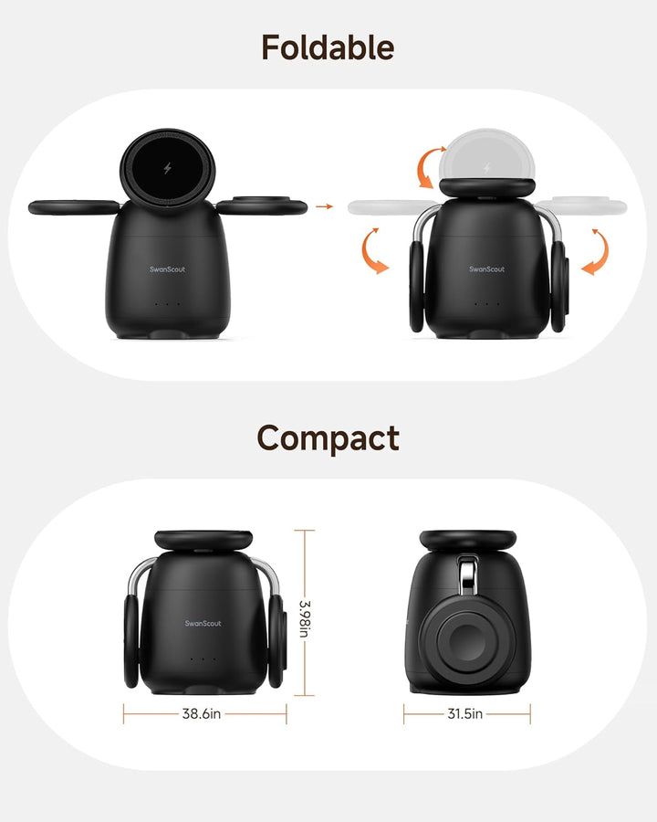 Induktive Ladestation für iPhone, Magnetisch Kabelloses Ladegerät für iPhone 17e/Air/17 Pro/17 Pro M