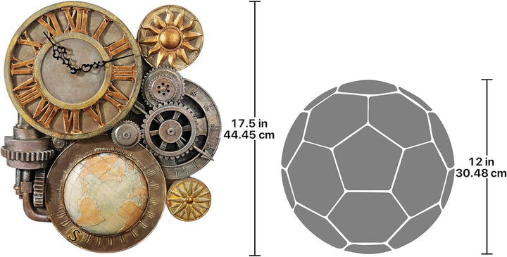 Design Toscano Skulpturale Wanduhr, Masse: 5 x 15 x 44,5 cm, Wanduhr